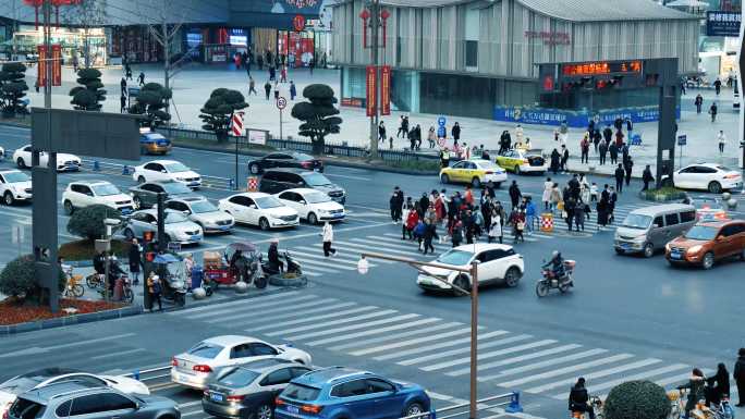 4k城市生活人群车流人流慢镜头合集2