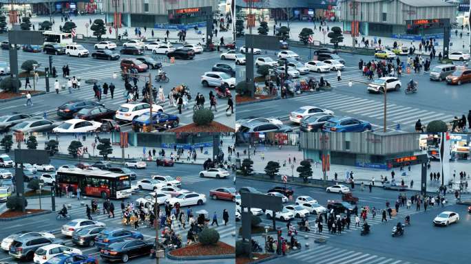 4k城市生活人群车流人流慢镜头合集2