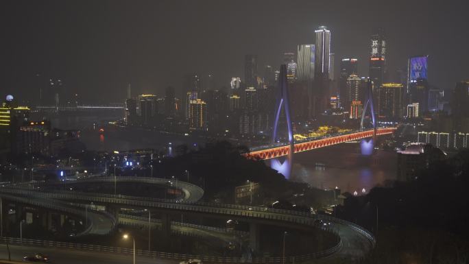 重庆 东水门 大桥 夜景车流 4K 立交