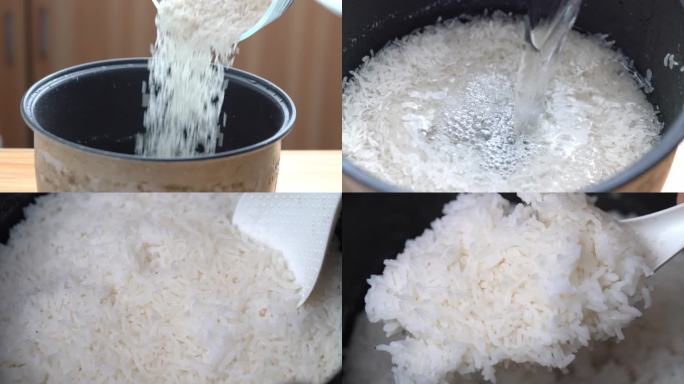 大米热气腾腾的米饭