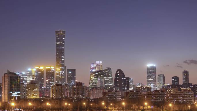 北京国贸CBD中国尊黄昏转夜景