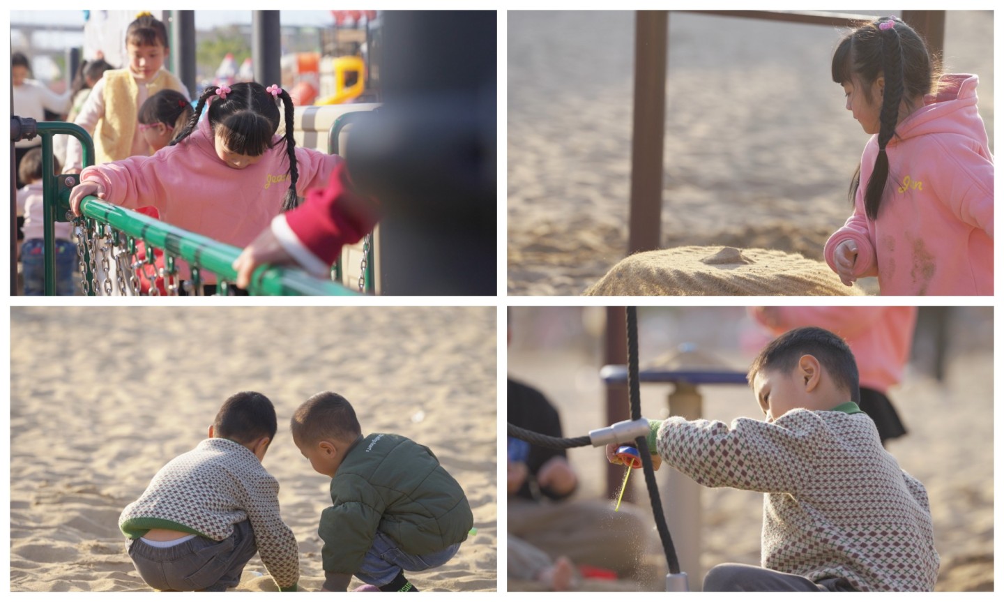 实拍福州金沙公园 小孩玩沙子