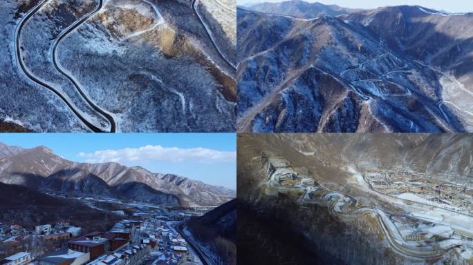 4K航拍短片.北京海坨山下雪后云影
