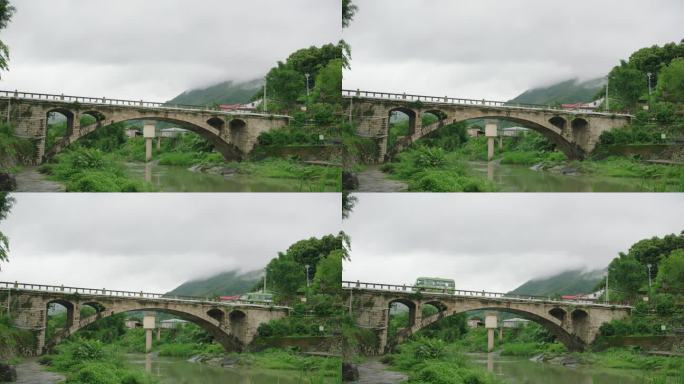 小桥流水 石拱桥 河水 景区 山区大自然