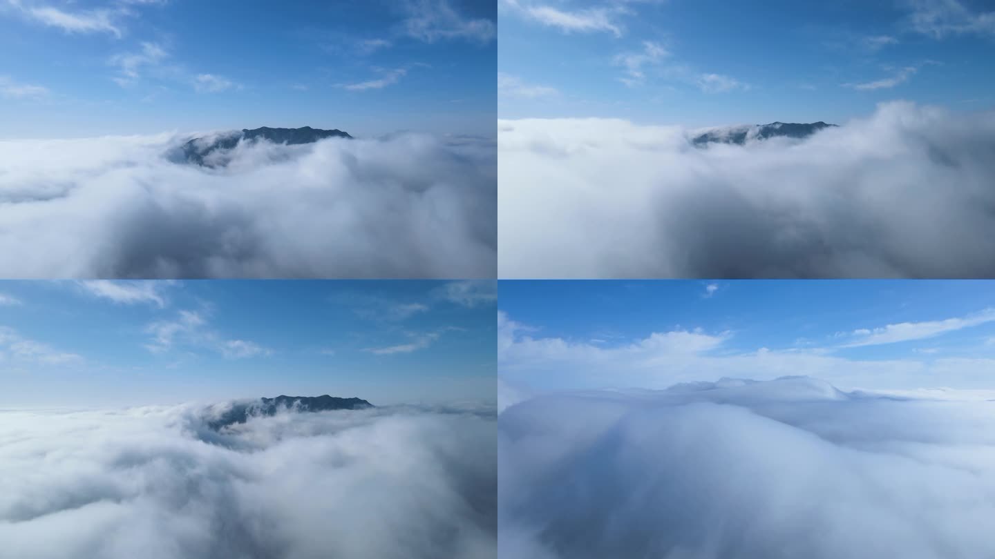 4K壮观大气云海云海翻腾穿云视频c