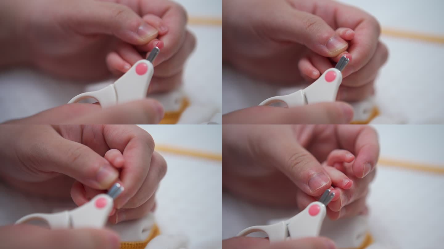 【4K原创】母亲给婴儿剪指甲
