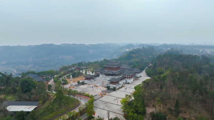 重庆宝顶山大足石刻航拍