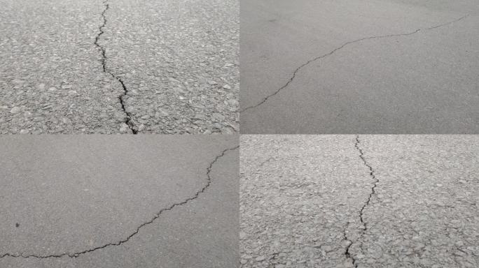 公路上的裂缝 缝隙 工程质量