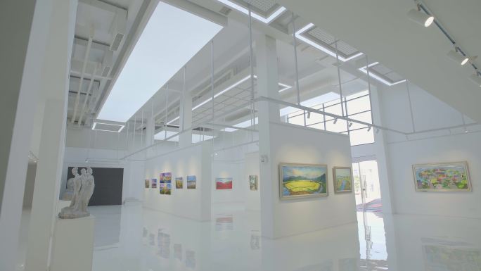 书画展厅格栅展厅画展摄影展览