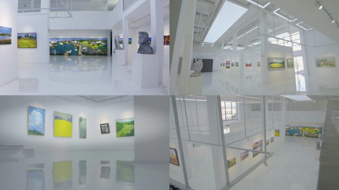 书画展厅格栅展厅画展摄影展览