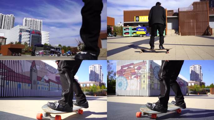 广场滑板视频