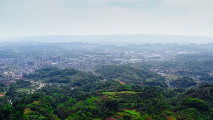 雅安名山城市全景航拍 名山县航拍