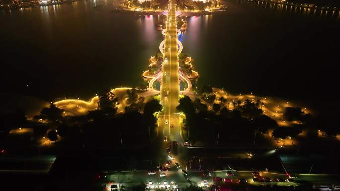 海南儋州中国恒大海花岛夜景航拍4K1