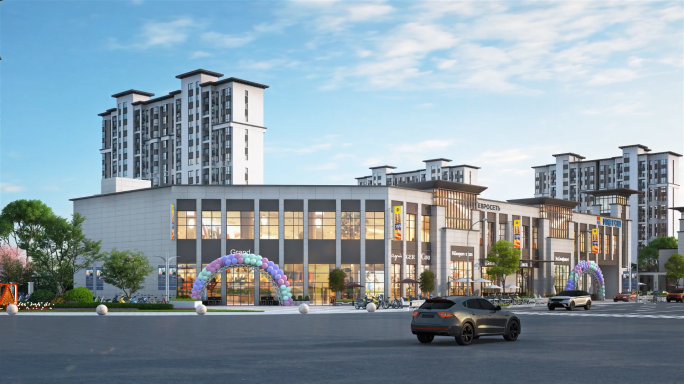 地产建筑区位外景三维动画（组合）