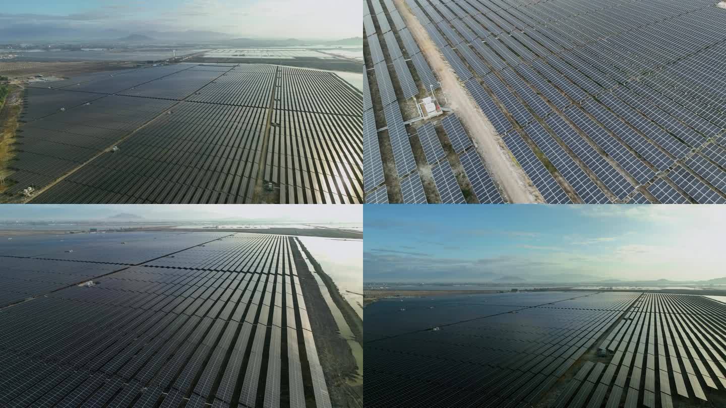 海南东方太阳能光伏发电厂新能源航拍4K