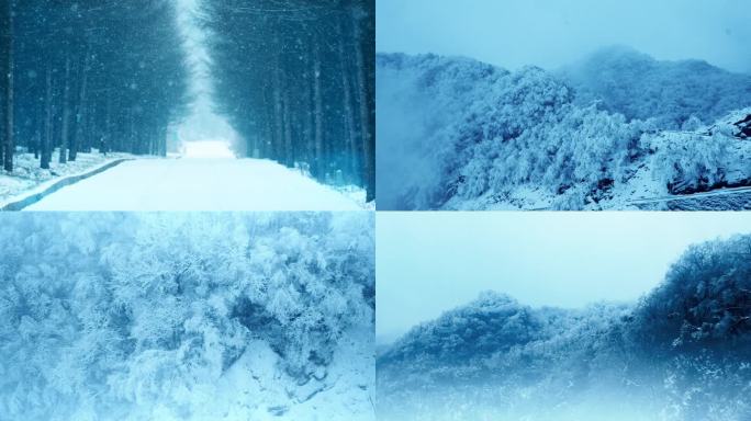 龙头山光雾山雪景实拍