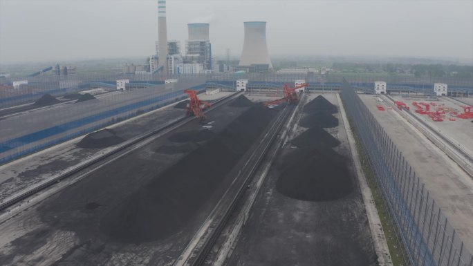 航拍大型煤炭钢铁厂