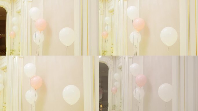 白色粉色气球
