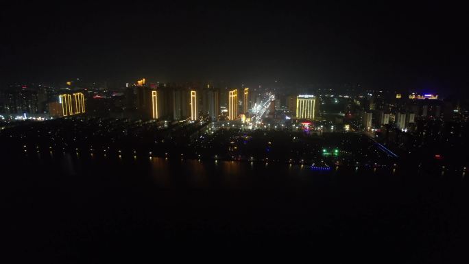 湖北荆门钟祥市莫愁湖夜景