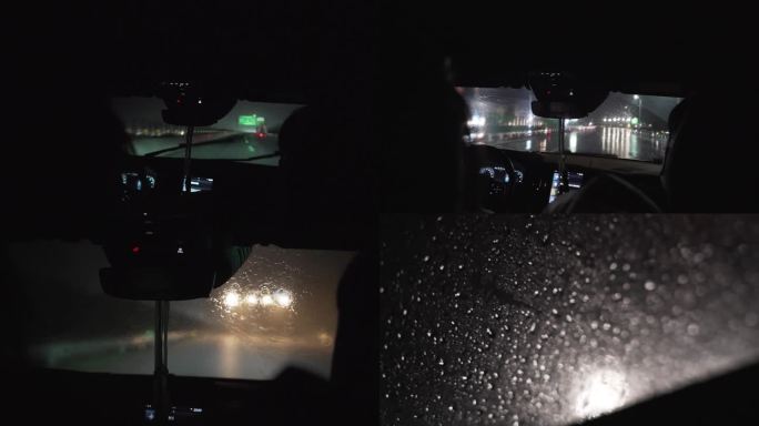 雨中交通堵塞汽车挡风高速公路雨刷器摇摆