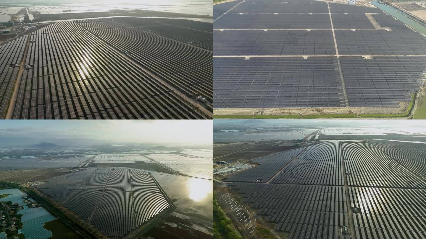 海南东方太阳能光伏发电厂新能源航拍4K