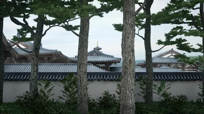 唐代建筑 三维动画 古建复原 青龙寺