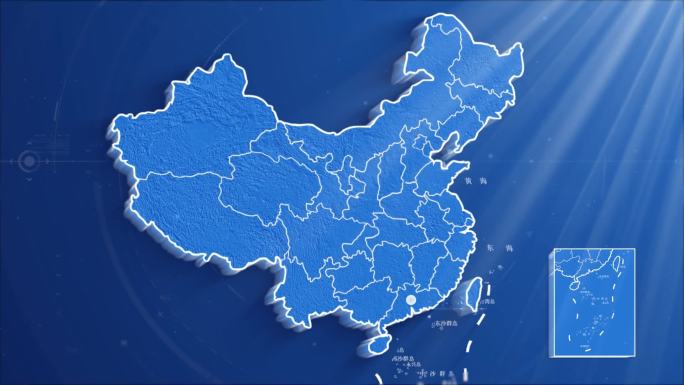 简洁【中国地图】蓝色AE模板