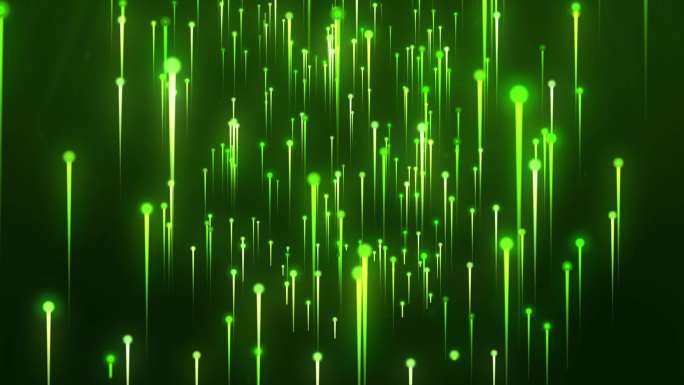 4K绿色粒子科技光线光幕舞台演出年会背景