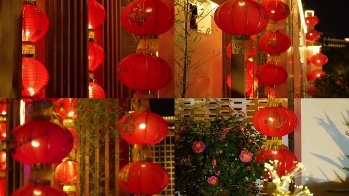 春节喜庆红灯笼实拍