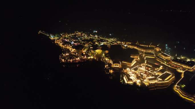 湖北荆门钟祥市莫愁村夜景