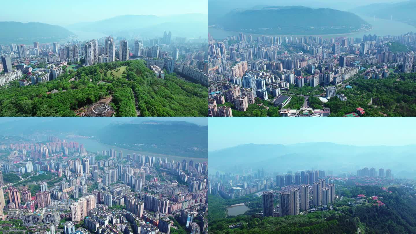 高空俯瞰涪陵城区