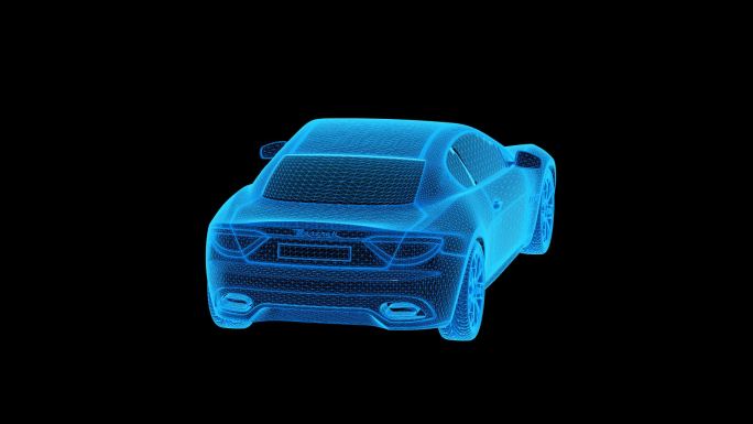 玛莎拉蒂GT蓝色科技线条通道素材