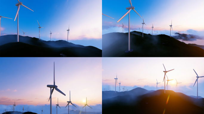 风力发电 碳中和双碳 绿色能源发展60帧