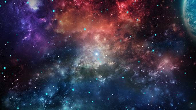 4K璀璨银河宇宙星空科技空间星云星河粒子