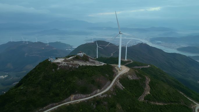 惠东盐洲岛观音山风车航拍