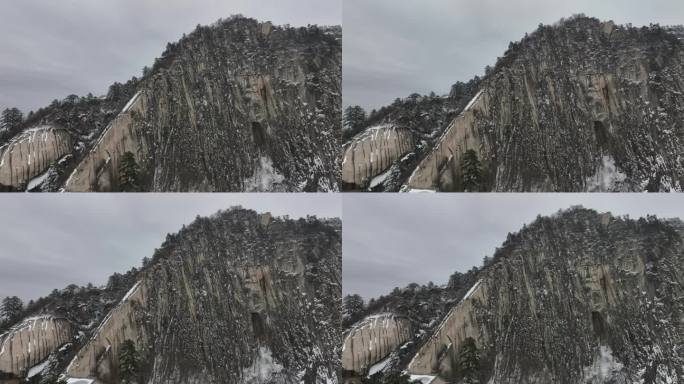 渭南华阴华山航拍4K陕西旅游宣传华山雪景