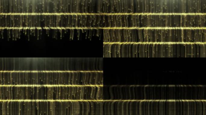 金色瀑布流动粒子光线