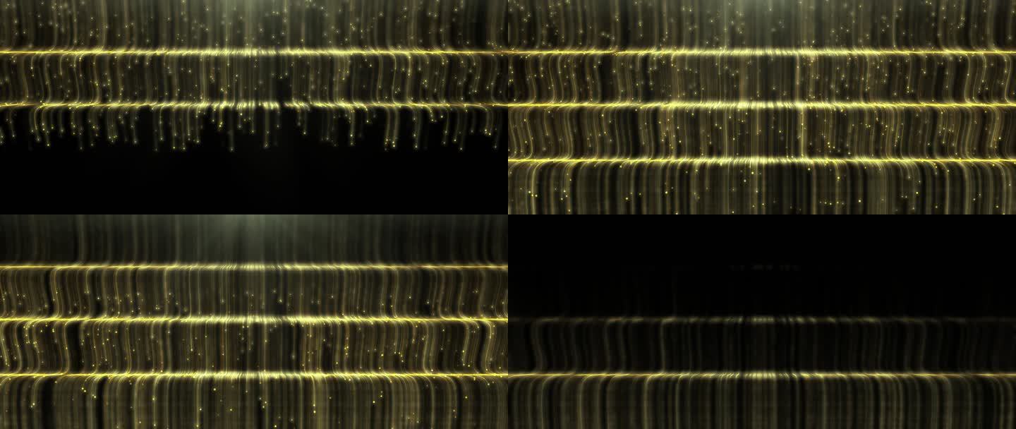 金色瀑布流动粒子光线