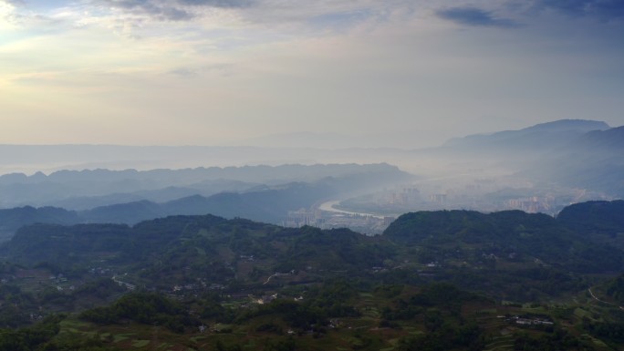 雅安名山区城市全远景航拍