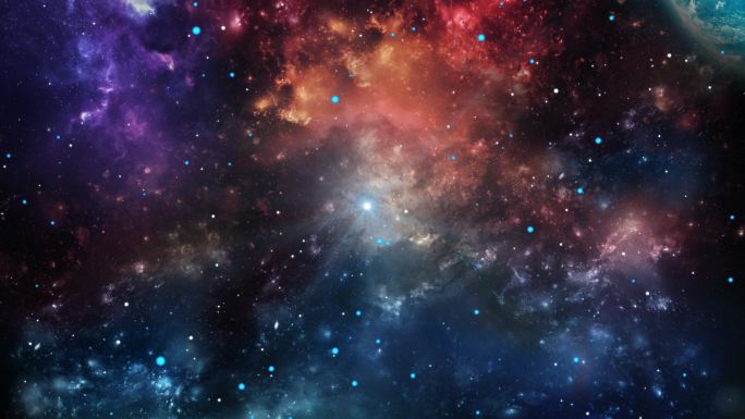 4K璀璨银河宇宙星空科技空间星云星河粒子