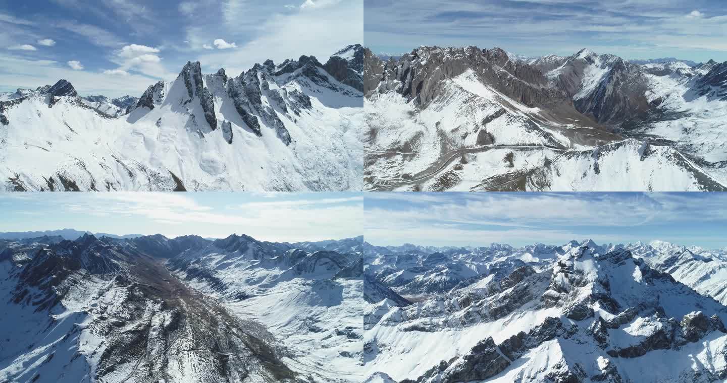 夹金山雪山航拍