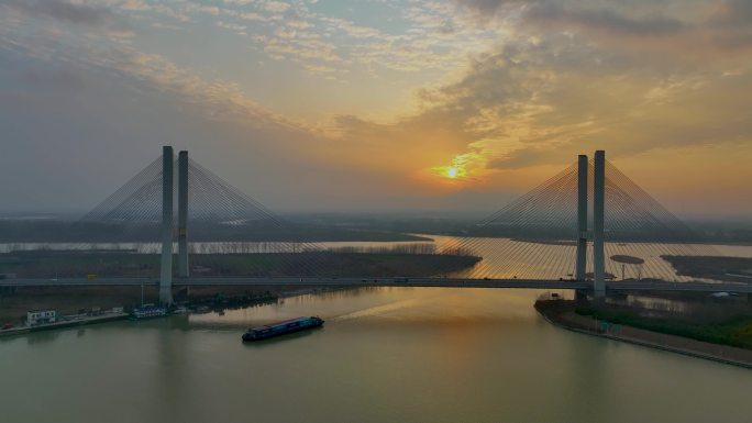 京杭大运河江苏淮安五河口大桥