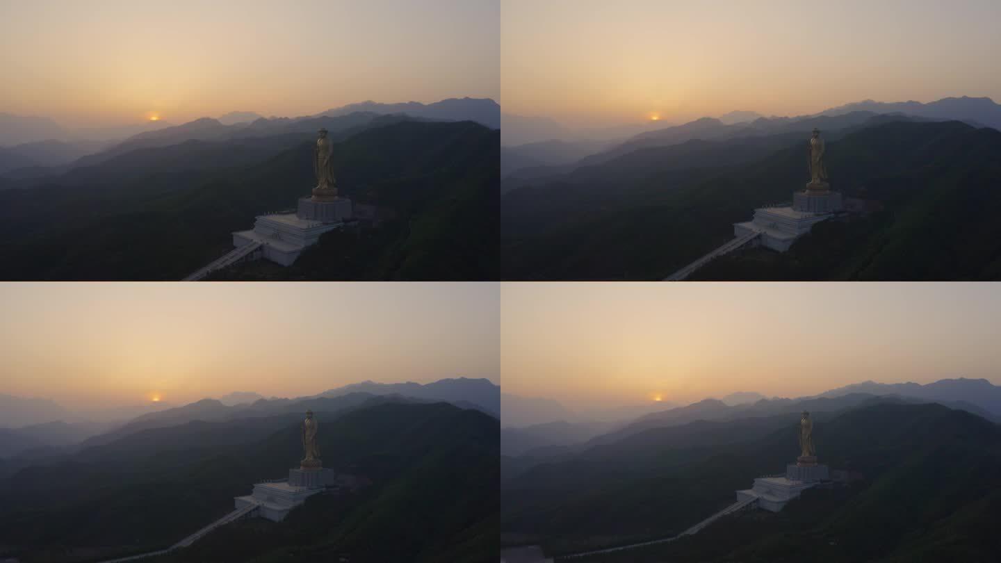 山区 落日 大佛 烧香 佛像 绝美风景