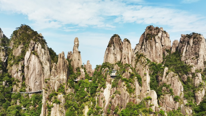 4K航拍江西上饶三清山景区风光