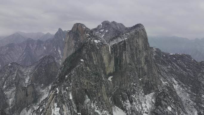 渭南华阴华山云海延时陕西旅游宣传华山雪景