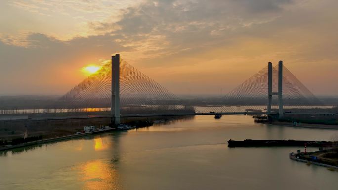 京杭大运河江苏淮安五河口大桥