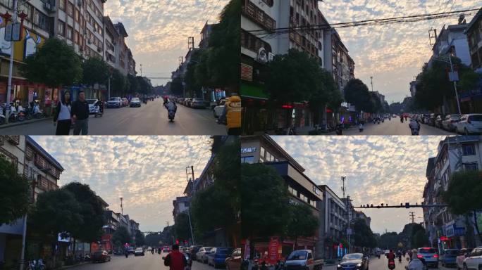 骑行第一视觉街道上空的云