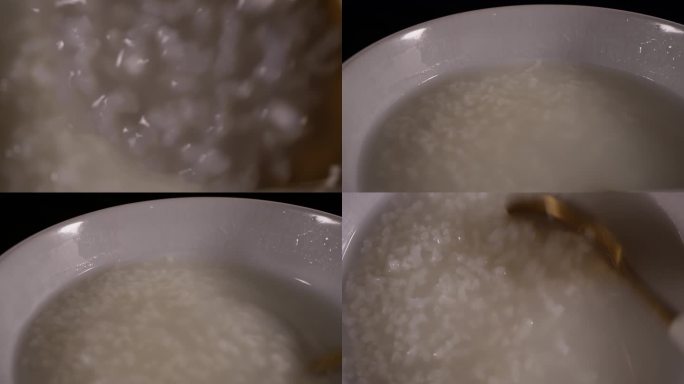 【镜头合集】白米粥稀饭汤饭喝粥