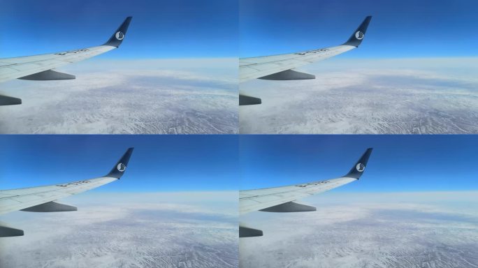 客机上俯拍雪地4k原视频