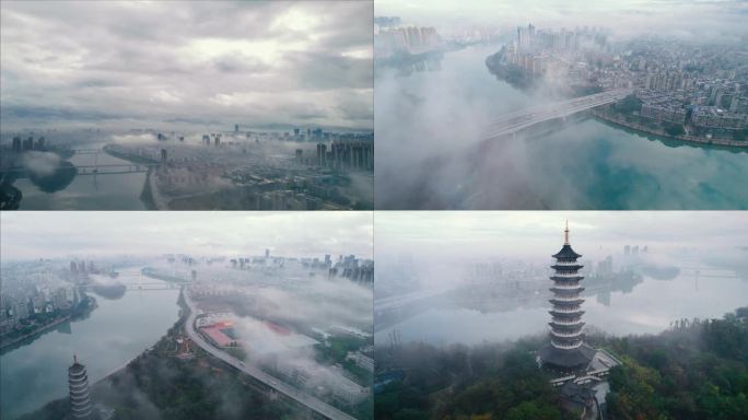 赣州经济技术开发区杨梅渡云雾天风光